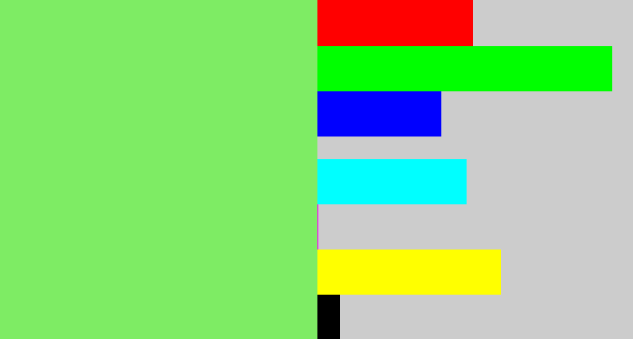 Hex color #7eec64 - lighter green