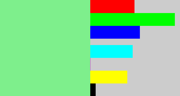 Hex color #7eef8c - easter green