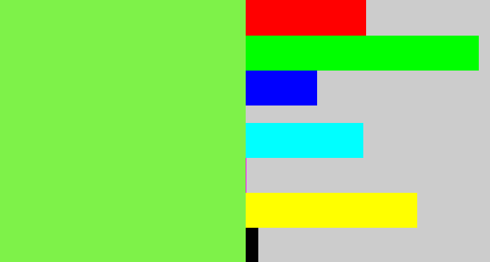 Hex color #7ef249 - kiwi green