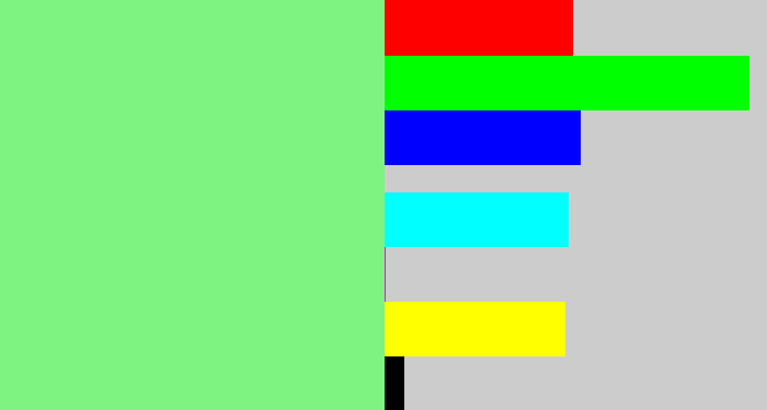 Hex color #7ef382 - lightgreen