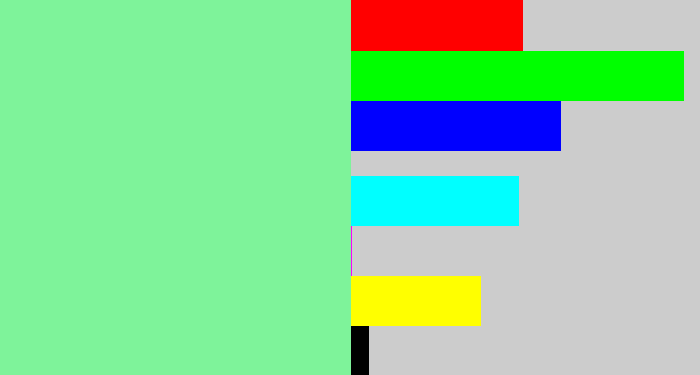 Hex color #7ef39a - seafoam green