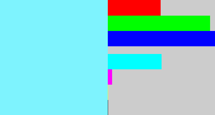 Hex color #7ef3fe - robin egg blue