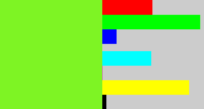 Hex color #7ef424 - acid green