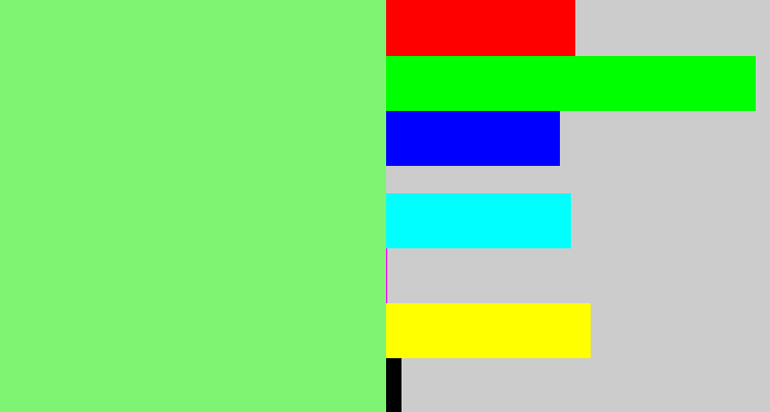 Hex color #7ef472 - lightgreen