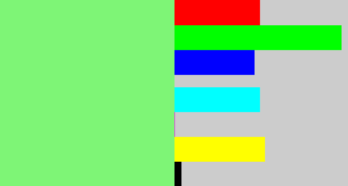 Hex color #7ef576 - lightgreen