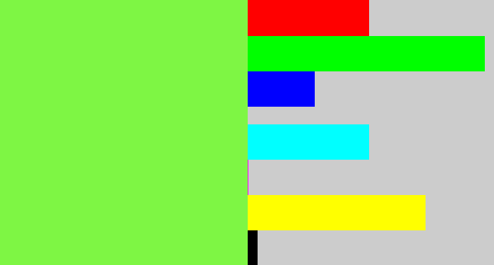 Hex color #7ef644 - kiwi green