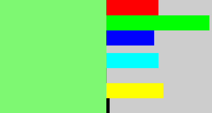 Hex color #7ef772 - lightgreen