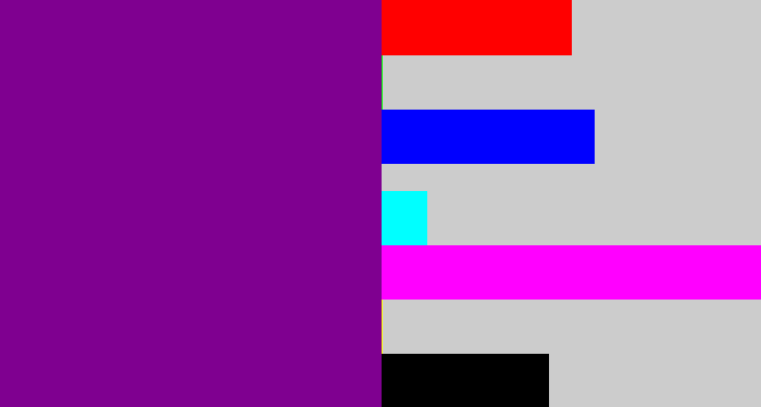 Hex color #7f0090 - purple