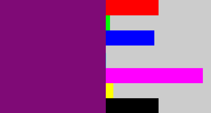 Hex color #7f0a76 - darkish purple