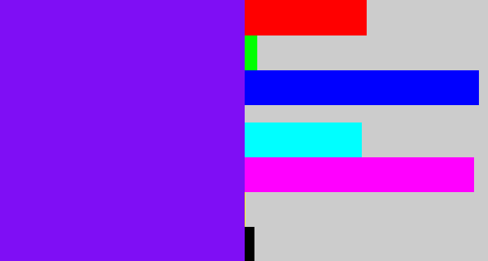 Hex color #7f0ef5 - purply blue