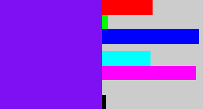 Hex color #7f10f4 - purply blue