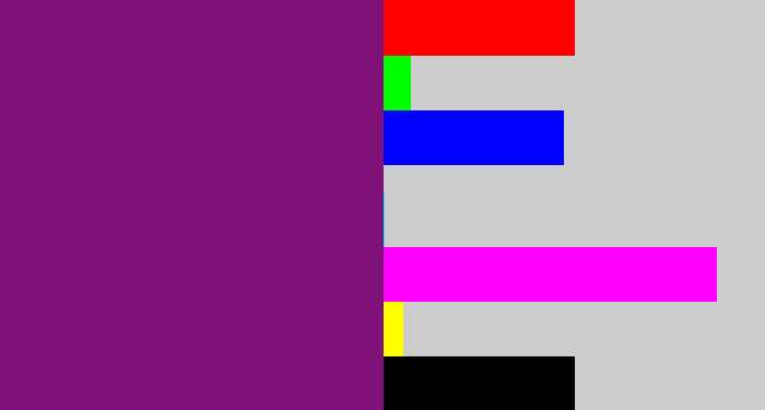 Hex color #7f1179 - darkish purple