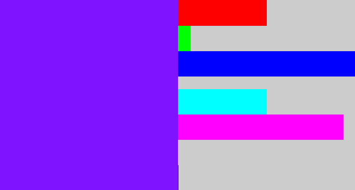 Hex color #7f12ff - purply blue