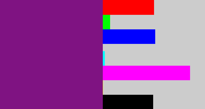 Hex color #7f1382 - darkish purple