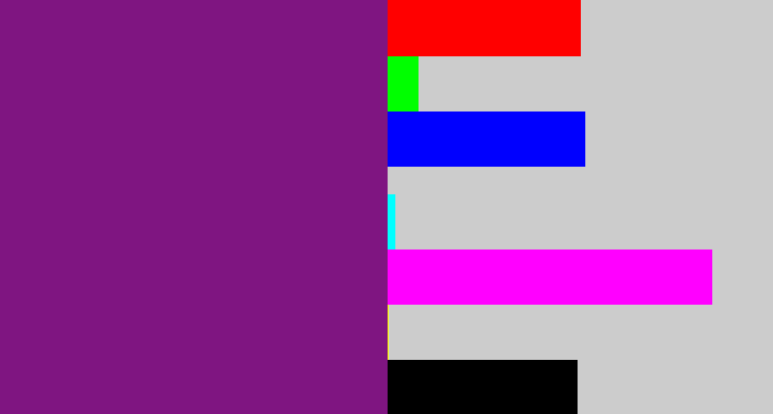 Hex color #7f1581 - darkish purple