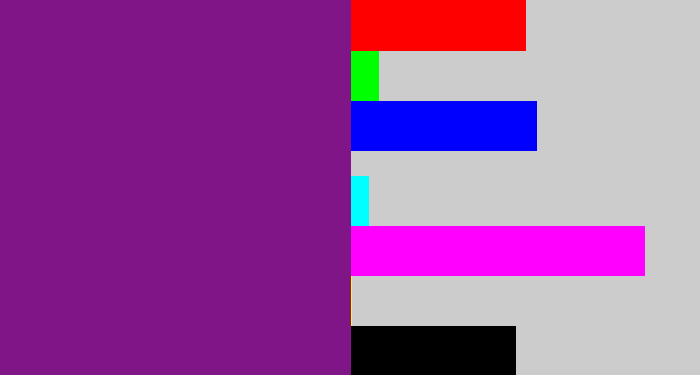 Hex color #7f1586 - darkish purple