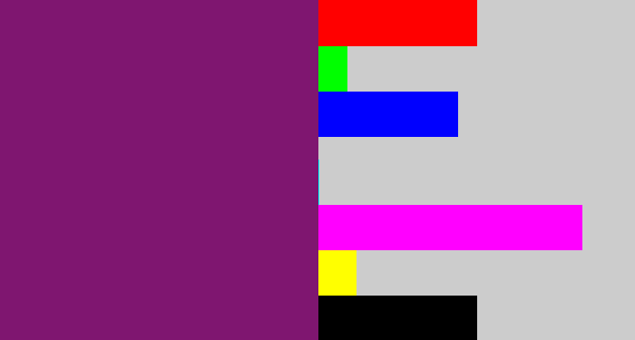 Hex color #7f1670 - darkish purple