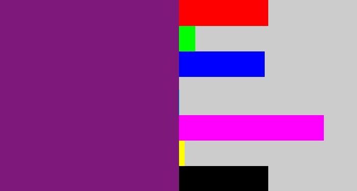 Hex color #7f187b - darkish purple