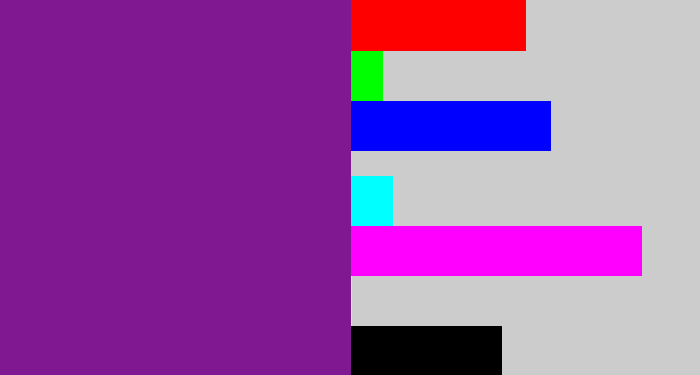 Hex color #7f1891 - purple