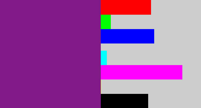 Hex color #7f1a87 - purple