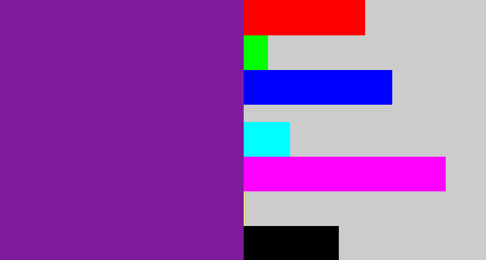 Hex color #7f1a9c - purple