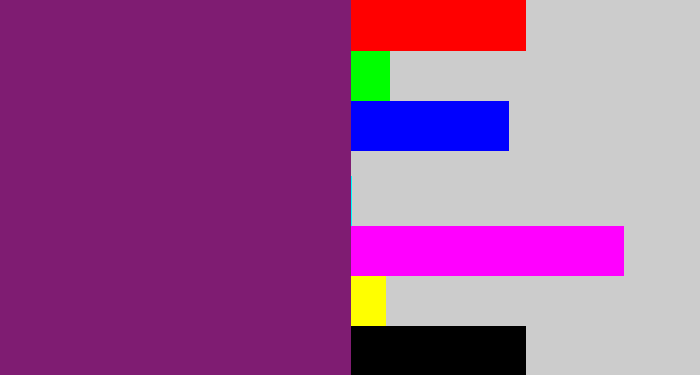 Hex color #7f1c72 - darkish purple