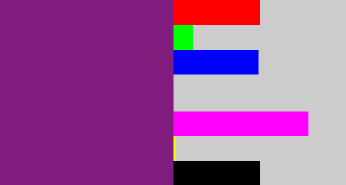 Hex color #7f1c7e - darkish purple