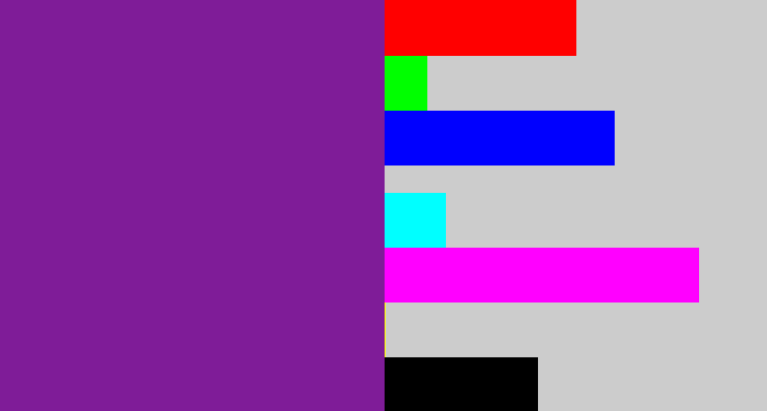 Hex color #7f1c98 - purple