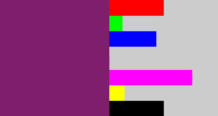 Hex color #7f1e6d - darkish purple