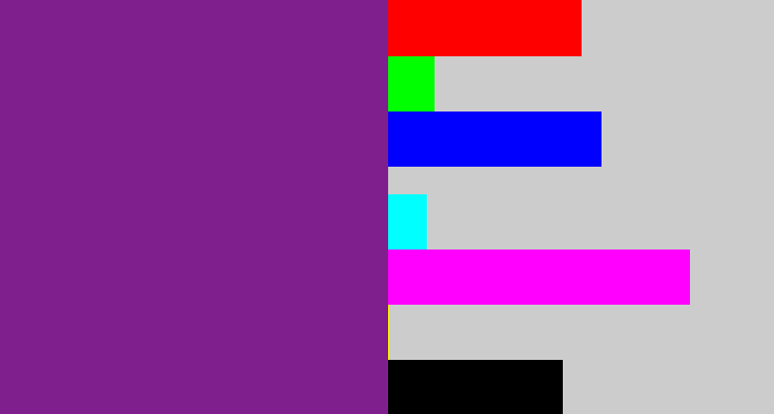 Hex color #7f1f8d - purple