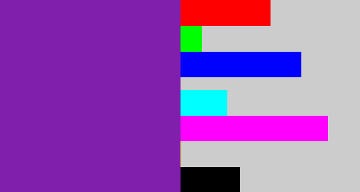 Hex color #7f1fac - purple
