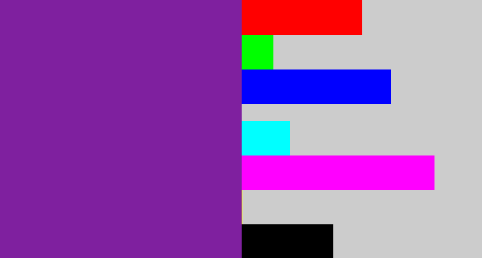 Hex color #7f209f - purple