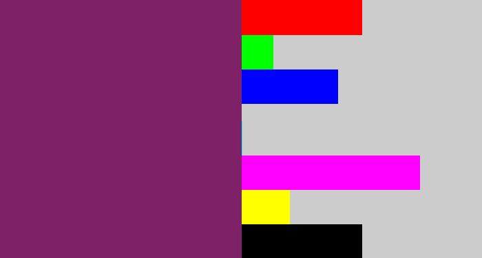 Hex color #7f2166 - darkish purple