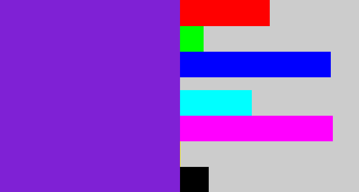 Hex color #7f21d5 - burple