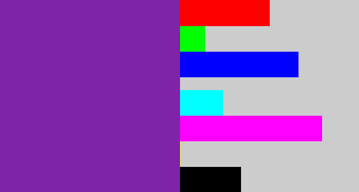 Hex color #7f23a8 - purple