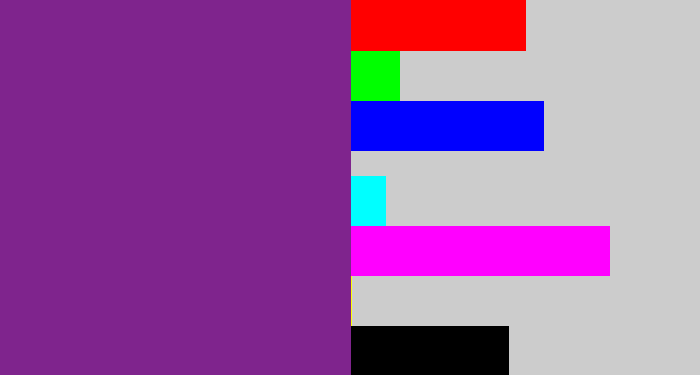 Hex color #7f248d - purple