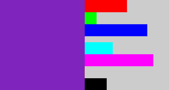 Hex color #7f24bd - purple