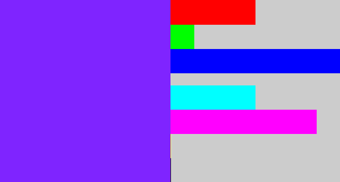 Hex color #7f24ff - purply blue