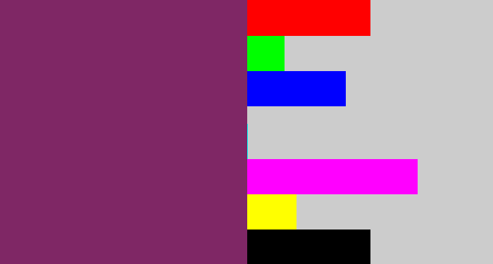 Hex color #7f2765 - darkish purple