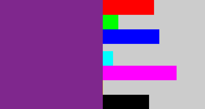 Hex color #7f278d - purple