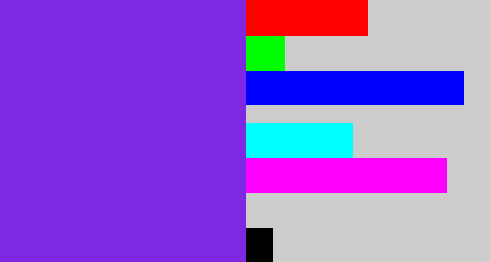 Hex color #7f28e3 - bluish purple