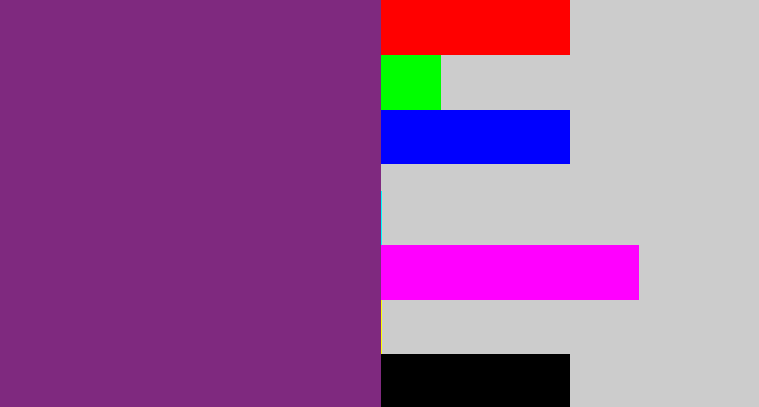 Hex color #7f297f - darkish purple