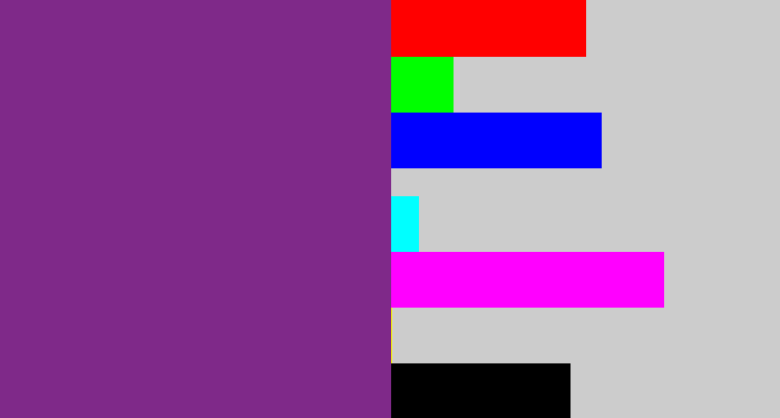 Hex color #7f2989 - purple