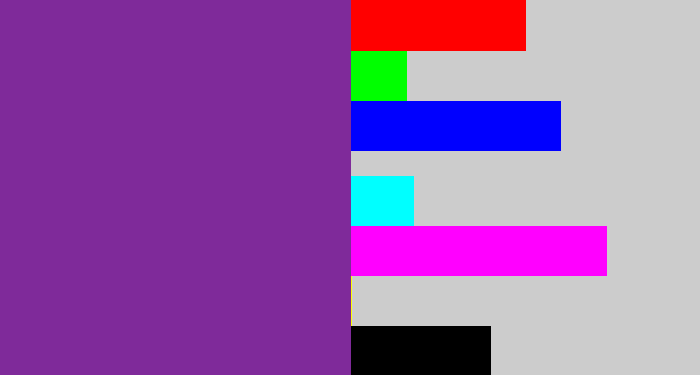 Hex color #7f2a9a - purple