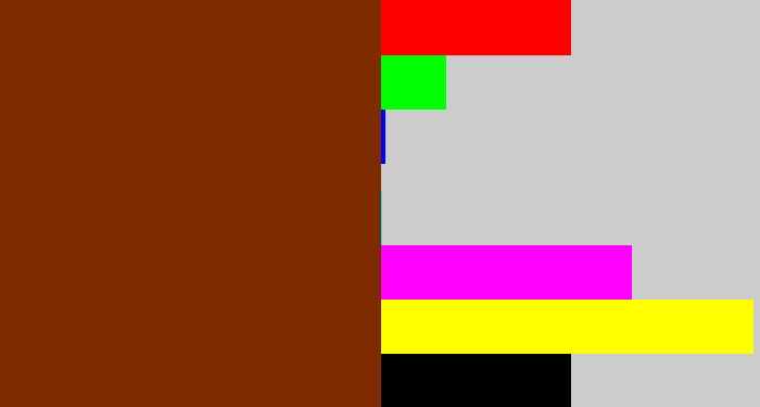 Hex color #7f2b02 - reddish brown