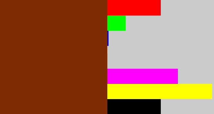 Hex color #7f2b03 - reddish brown