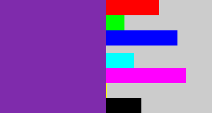 Hex color #7f2bac - purple