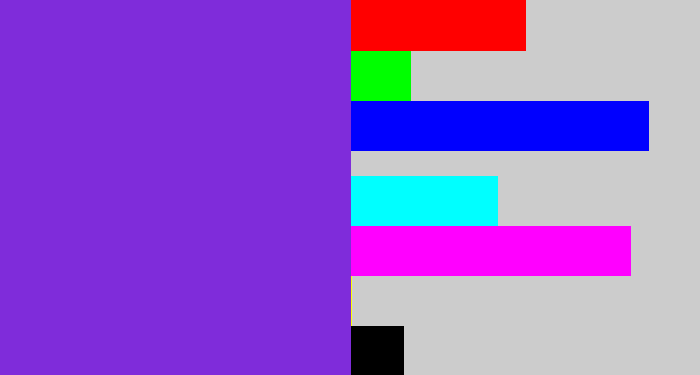 Hex color #7f2cda - bluish purple