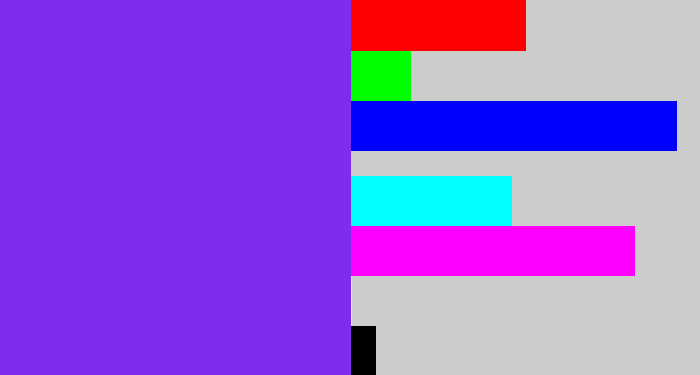 Hex color #7f2cec - bluish purple