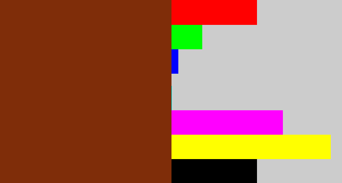 Hex color #7f2d09 - reddish brown